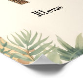Safari Jungle Personalized Name Monogram I Nursery ポスター (角)