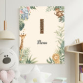 Safari Jungle Personalized Name Monogram I Nursery ポスター