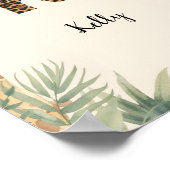 Safari Jungle Personalized Name Monogram K Nursery ポスター (角)