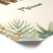 Safari Jungle Personalized Name Monogram M Nursery ポスター (角)