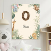 Safari Jungle Personalized Name Monogram O Nursery ポスター