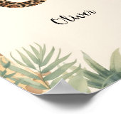 Safari Jungle Personalized Name Monogram O Nursery ポスター (角)