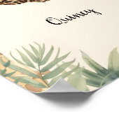 Safari Jungle Personalized Name Monogram Q Nursery ポスター (角)