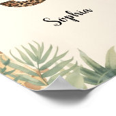 Safari Jungle Personalized Name Monogram S Nursery ポスター (角)
