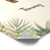 Safari Jungle Personalized Name Monogram T Nursery ポスター (角)