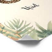 Safari Jungle Personalized Name Monogram U Nursery ポスター (角)