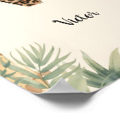 Safari Jungle Personalized Name Monogram V Nursery ポスター (角)