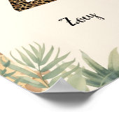 Safari Jungle Personalized Name Monogram Z Nursery ポスター (角)
