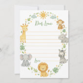 Safari Jungle Time Capsule Note Message Card サンキューカード (正面)