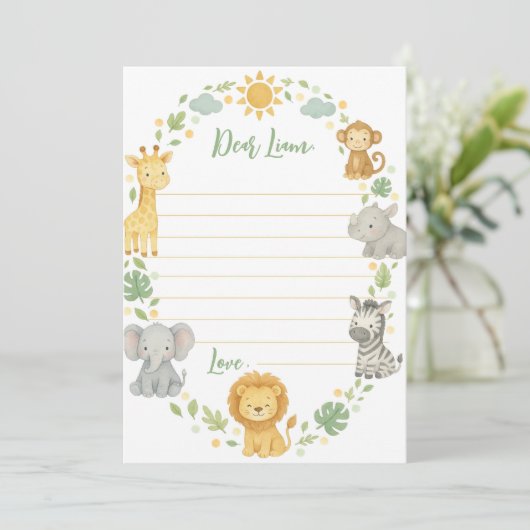 Safari Jungle Time Capsule Note Message Card サンキューカード (スタンド正面)