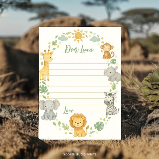 Safari Jungle Time Capsule Note Message Card サンキューカード