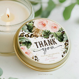 Safari Leopardプリントシール ラウンドシール