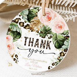 Safari Leopardプリント誕生日メッセージカード フェイバータグ