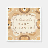 Safari Lion Baby Shower スタンダードカクテルナプキン (正面)