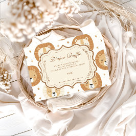 Safari Lion Neutral Baby Shower Diapper Raffle エンクロージャーカード