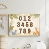 Safari Numbers Nursery Boho Jungle Animals Poster ポスター