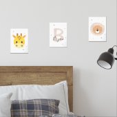 Safari Nursery Wall Art Set Giraffe Lion Custom (寝室)