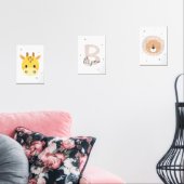 Safari Nursery Wall Art Set Giraffe Lion Custom (リビング)