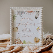 SAFARI Pacifiers in Jar Baby Shower Game ポスター