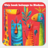 Safari Pals Abstract Sticker スクエアシール (正面)