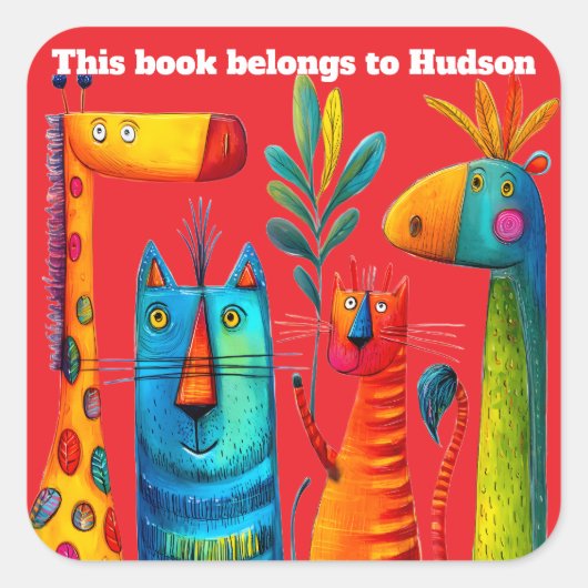 Safari Pals Abstract Sticker スクエアシール (正面)