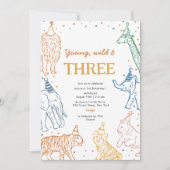 Safari Party 3rd Animals Birthday Invitation 招待状 (正面)