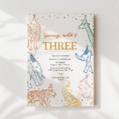 Safari Party 3rd Animals Birthday Invitation 招待状