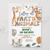 Safari Party Animals birthday invitation 招待状 (正面)