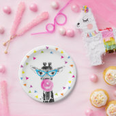 Safari Party Animals Wild Giraffe Jungle Birthday ペーパープレート (パーティー)