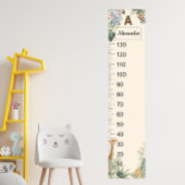 Safari Personalized Name Monogram A Growth Chart ポスター