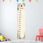 Safari Personalized Name Monogram B Growth Chart ポスター