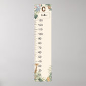 Safari Personalized Name Monogram C Growth Chart ポスター (正面)