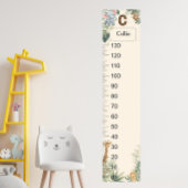 Safari Personalized Name Monogram C Growth Chart ポスター