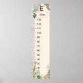 Safari Personalized Name Monogram E Growth Chart ポスター (正面)
