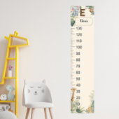 Safari Personalized Name Monogram E Growth Chart ポスター