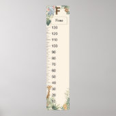 Safari Personalized Name Monogram F Growth Chart ポスター (正面)