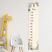 Safari Personalized Name Monogram I Growth Chart ポスター