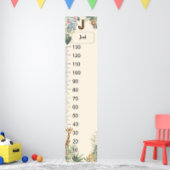 Safari Personalized Name Monogram J Growth Chart ポスター