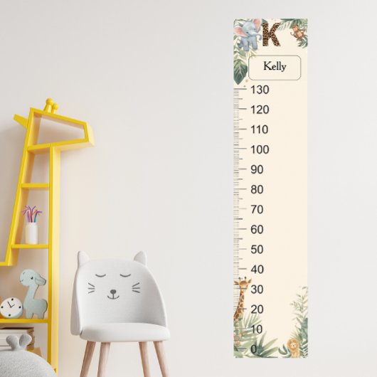 Safari Personalized Name Monogram K Growth Chart ポスター
