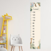 Safari Personalized Name Monogram L Growth Chart ポスター