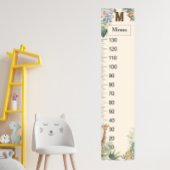 Safari Personalized Name Monogram M Growth Chart ポスター