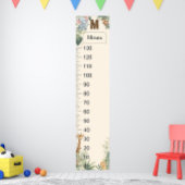Safari Personalized Name Monogram M Growth Chart ポスター