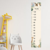 Safari Personalized Name Monogram N Growth Chart ポスター