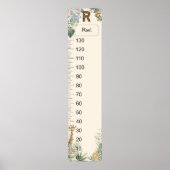 Safari Personalized Name Monogram R Growth Chart ポスター (正面)