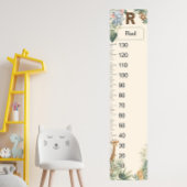 Safari Personalized Name Monogram R Growth Chart ポスター