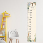 Safari Personalized Name Monogram T Growth Chart ポスター