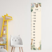 Safari Personalized Name Monogram U Growth Chart ポスター