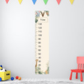 Safari Personalized Name Monogram V Growth Chart ポスター
