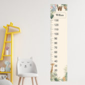 Safari Personalized Name Monogram W Growth Chart ポスター