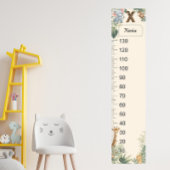 Safari Personalized Name Monogram X Growth Chart ポスター